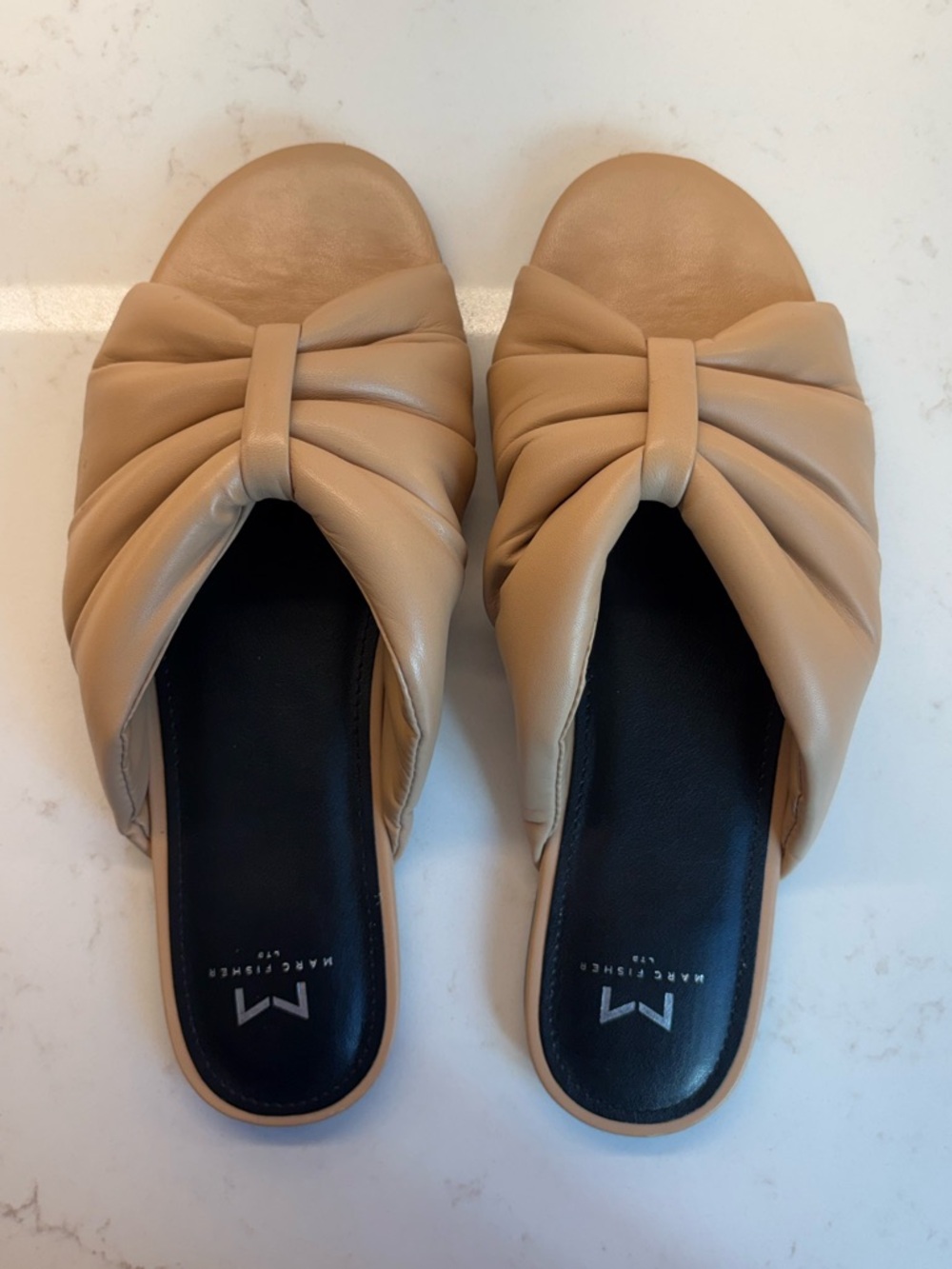 EUC Marc Fisher Olita Sandals. Tan Leather. Size 10. Retail price $150.